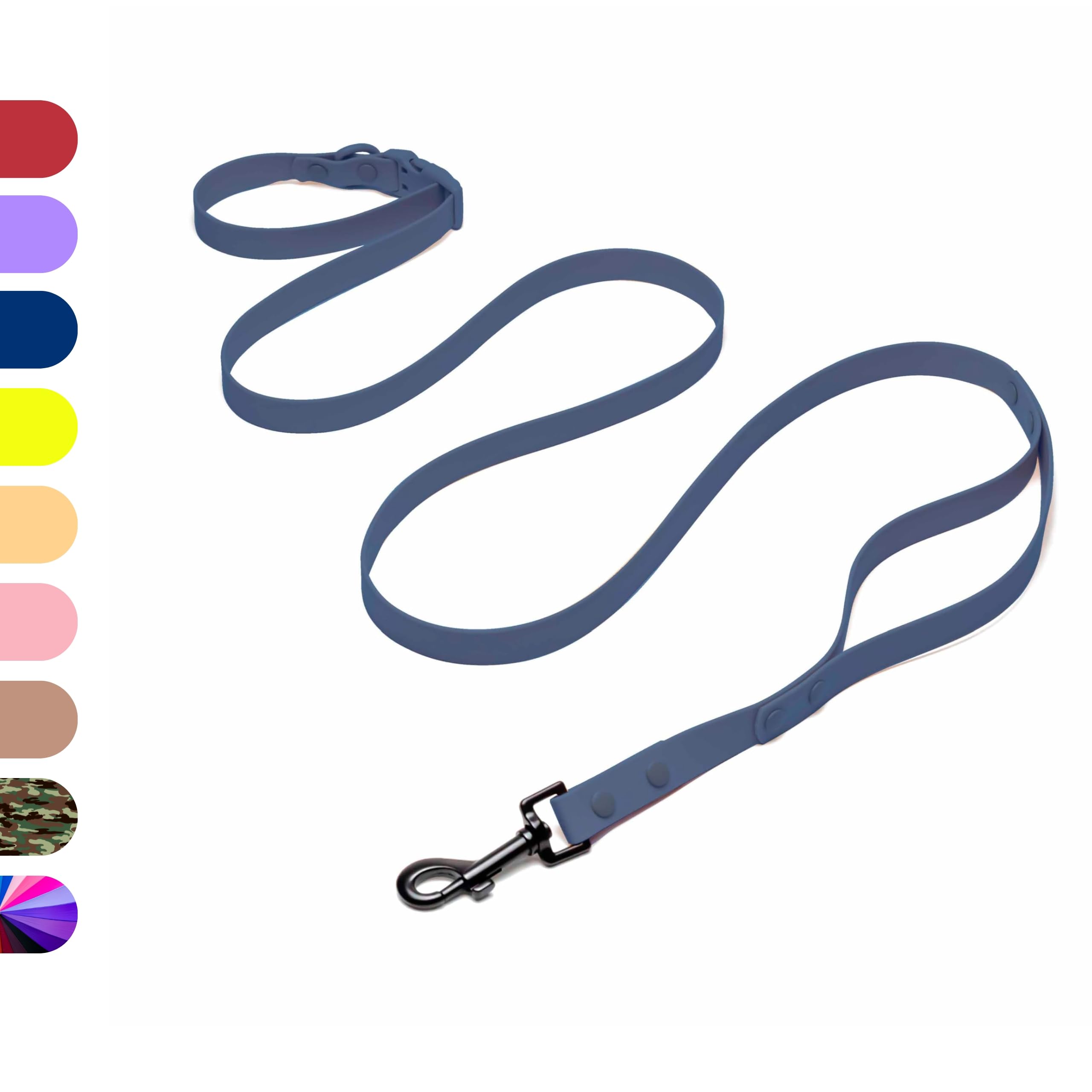 Correa de perro resistente manos libres para perros medianos a grandes para correr cómodamente, trotar y caminar, cierre de hebilla, mango acolchado suave, mosquetón giratorio de 360 grados (longitud