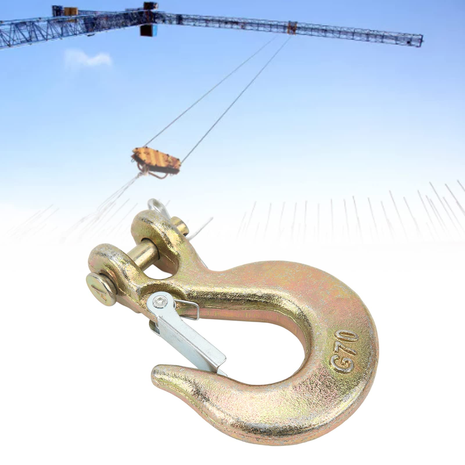 Naroote Clevis Slip Hook Set, Tow Hook Chain Hooks 4 Pcs 1/4in 2750lbs Heavy Duty Capacity Forged Steel Lifting Hooks for Lifting Operations