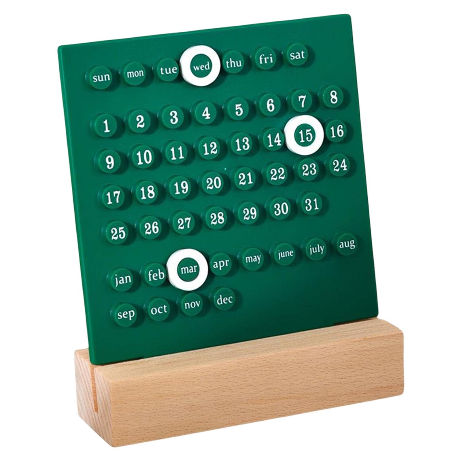 CALANDIS™ Wooden Desk Calendar Ornaments Office Date Planner Supplies for Kid Desktop Green | Planners & Organizers | Calendars & Planners | Office Supplies | Office-image-38