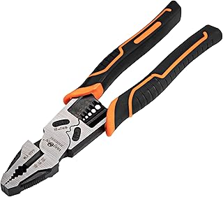 VANJOIN Linesman Combination Pliers, Heavy Duty Linesman Pliers 9-inch, Professional Screw Pliers Multitools with Wire Stripper Crimper Side Cutter Winding Function, Screw Gripping Remover Pliers