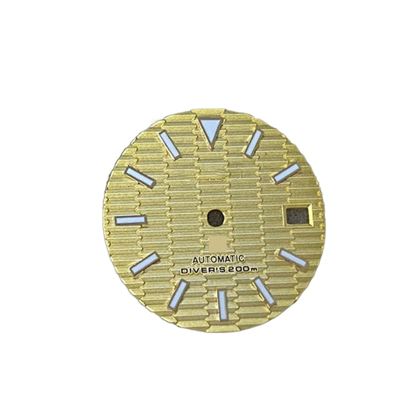 Pasek do paznokci SKX007 tarcza zegarka 28,5 mm zielona świecąca tarcza części zamienne kompatybilne z NH35/NH36 Movement Leisurely Dials (kolor: niebieska tarcza)