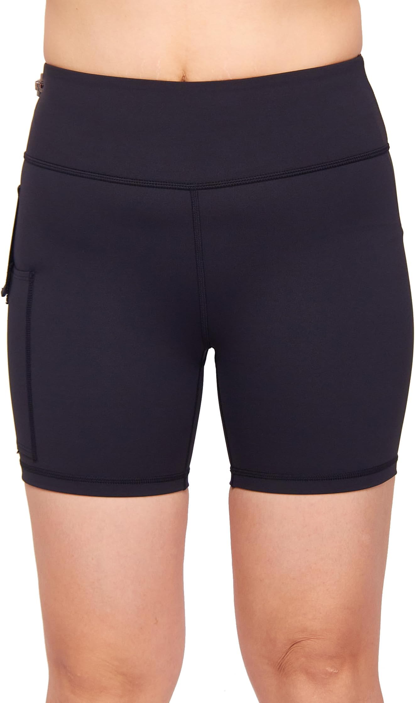 Graystone CCW Women's Two Pocket Holster Short with Outer Thigh Pocket Concealed Carry Compression Clothing Spandex (Black, Medium)