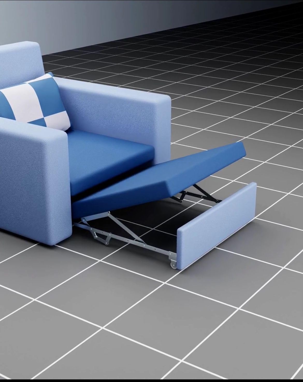 IZMAH Sofa Cum Bed Fitting for Beds and Sofa with Nylon Wheels | 2 Pieces Frame with Wheels & 2 Pieces Aluminium Track | Durable Sliding Mechanism (Size: 2.5 Feet / 30 Inch) 1