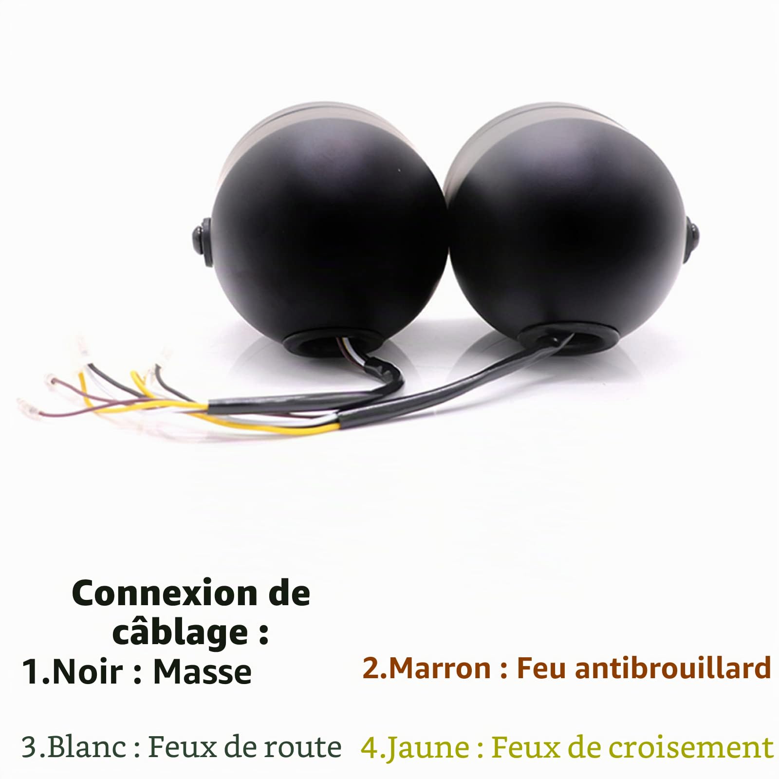 Phare double moto avec couvercle de calandre et support de montage, phare avant halogène à double lampe rétro pour Bobber Street Fighter Naked Cafe Racer Dominator (Style 1)