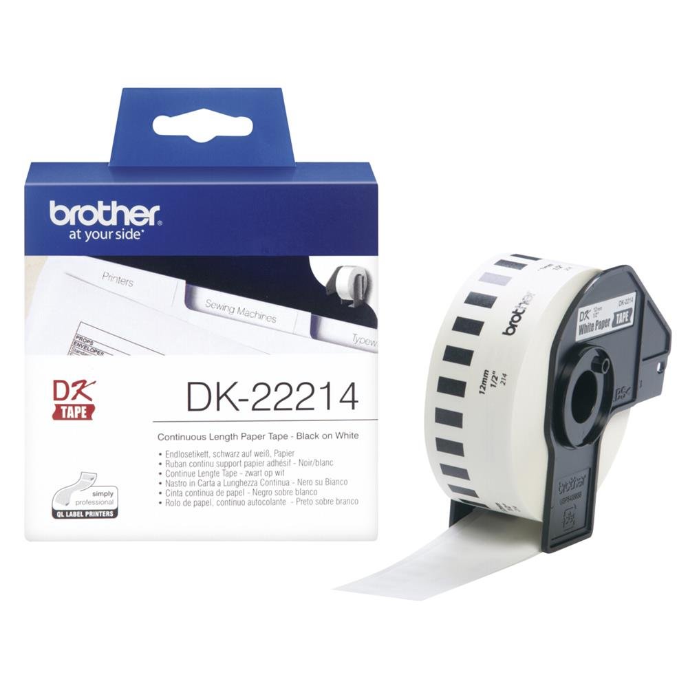 Brother DK-22214 - White - Roll (1.2 cm x 30.5 m) thermal paper - for Brother QL-1050, 1060, 500, 550, 560, 570, 580, 600, 650, 700, 710, 720, 820