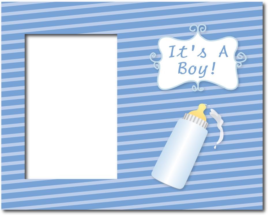 VictoryStore Gift Frame - New Baby Boy Picture Frame #2 - It's a Boy! Baby Bottle - Holds 4 inches X 6 inches Picture