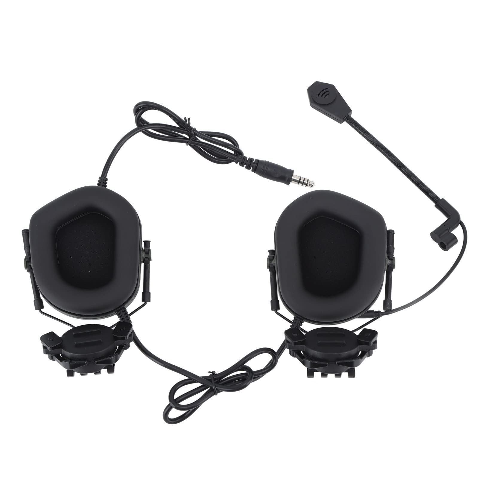 Haofy Auriculares de Tiro, Auriculares de Protección Auditiva Flexibles Telescópicos, Rotación de 360 ​​Grados, Algodón Insonorizado, Plegable para Militares (Verde)