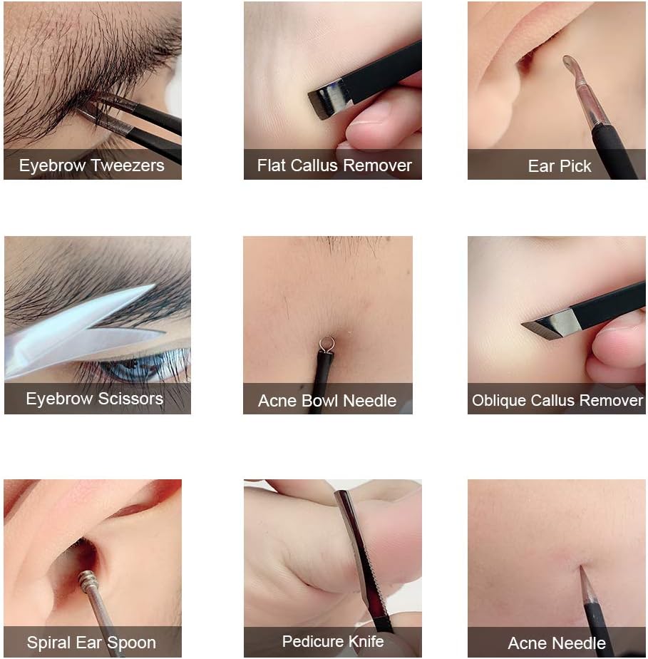 Keiby Citom Manicure Set 18pcs Professional Nail Clippers Kit Pedicure Care Tools-Stainless Steel Grooming Tools With Rose Gold PU Leather Case for Travel & Home (Pink) 9 61Y13vIbM3L. AC SL1000