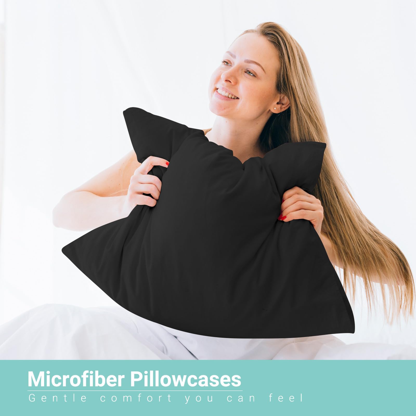 CHCOMFORT Pillow Cases 4 Pack, Standard Size 50 x 75 cm, Ultra Soft Brushed Microfiber Pillow Covers with Envelope Closure - Image 3