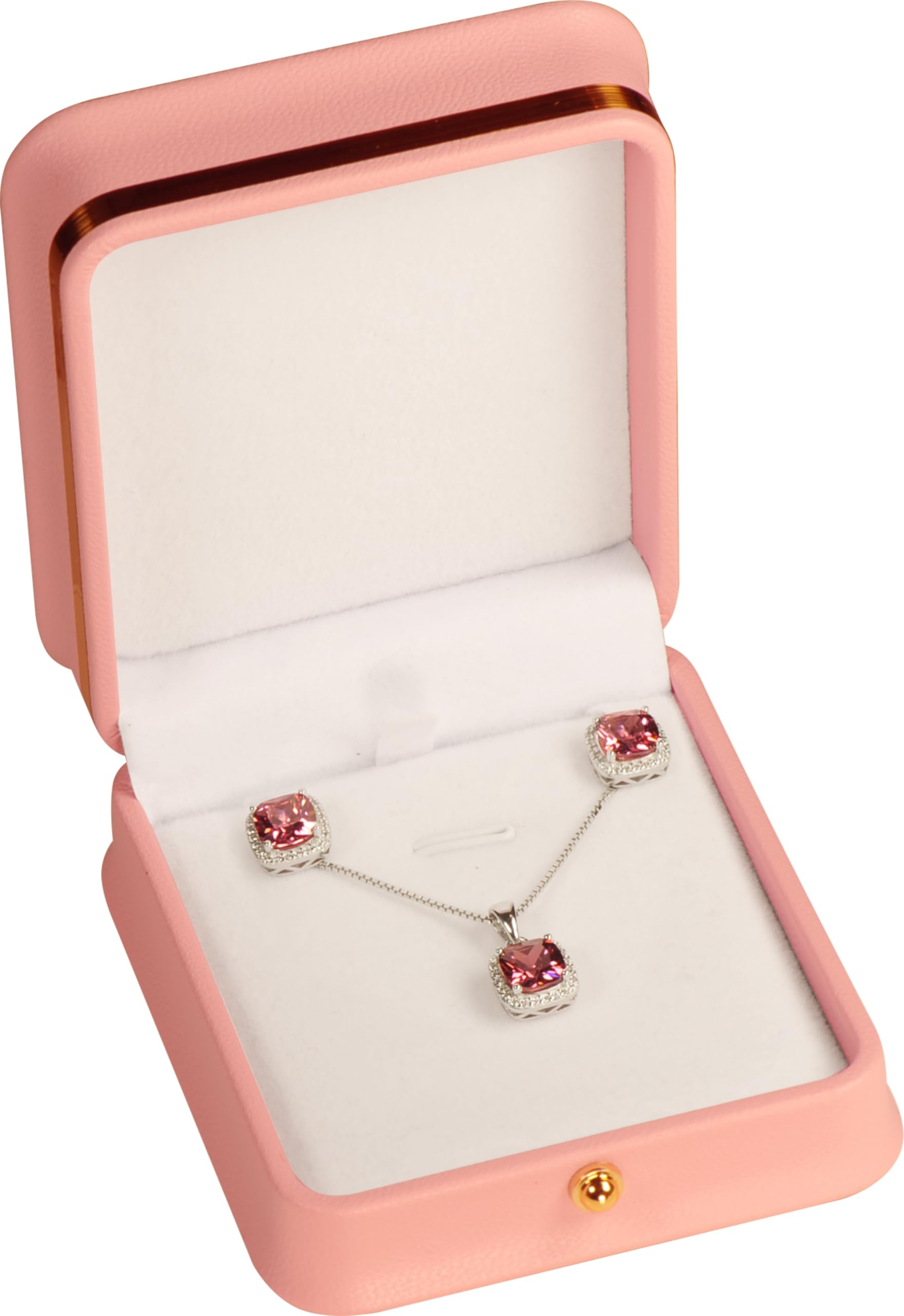 LAODA Necklace Pendant Box - Elegant Quality PU Leather Necklace Chain Earring Jewelry Gift Holder Box with Gold