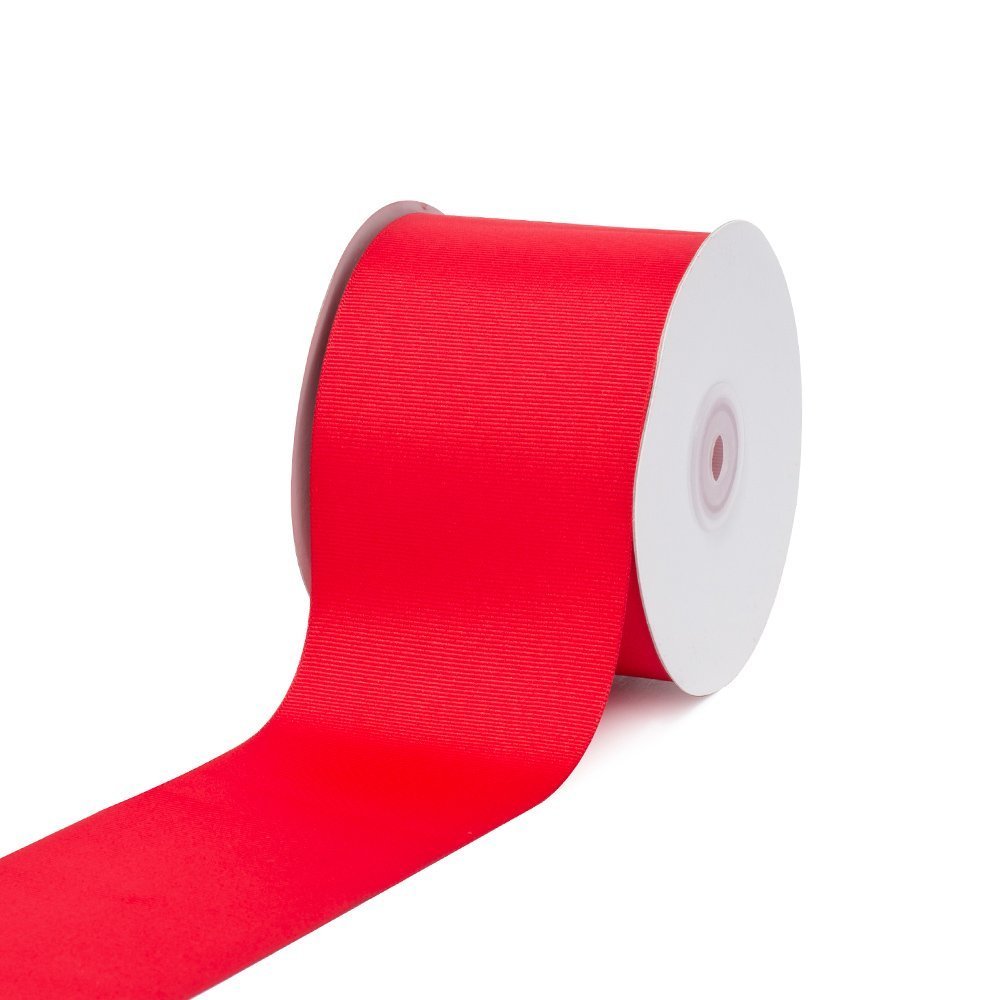 Creative Ideas, 3" Inch Solid Grosgrain Ribbon, 25 Yards, Red, 25 yd