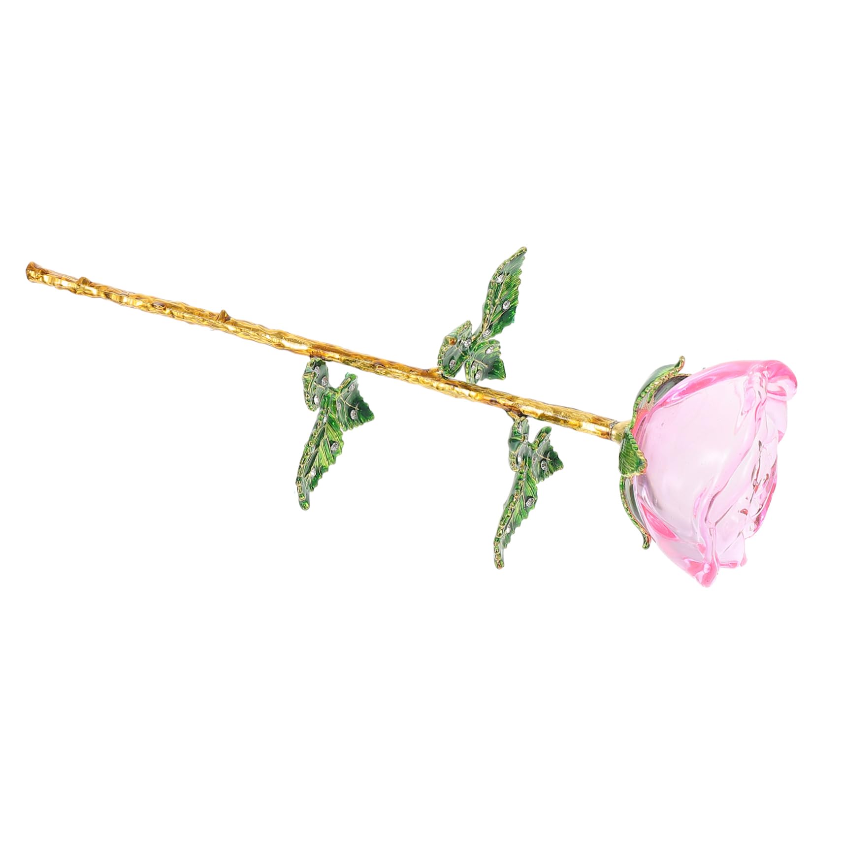 KOMBIUDA Künstliche Rosen Blumendekoration Aus Glas Elegante Wasserrosen Für Hochzeiten Valentinstag Heimdekoration Stilvolles Arrangement Mit Grünen Blättern