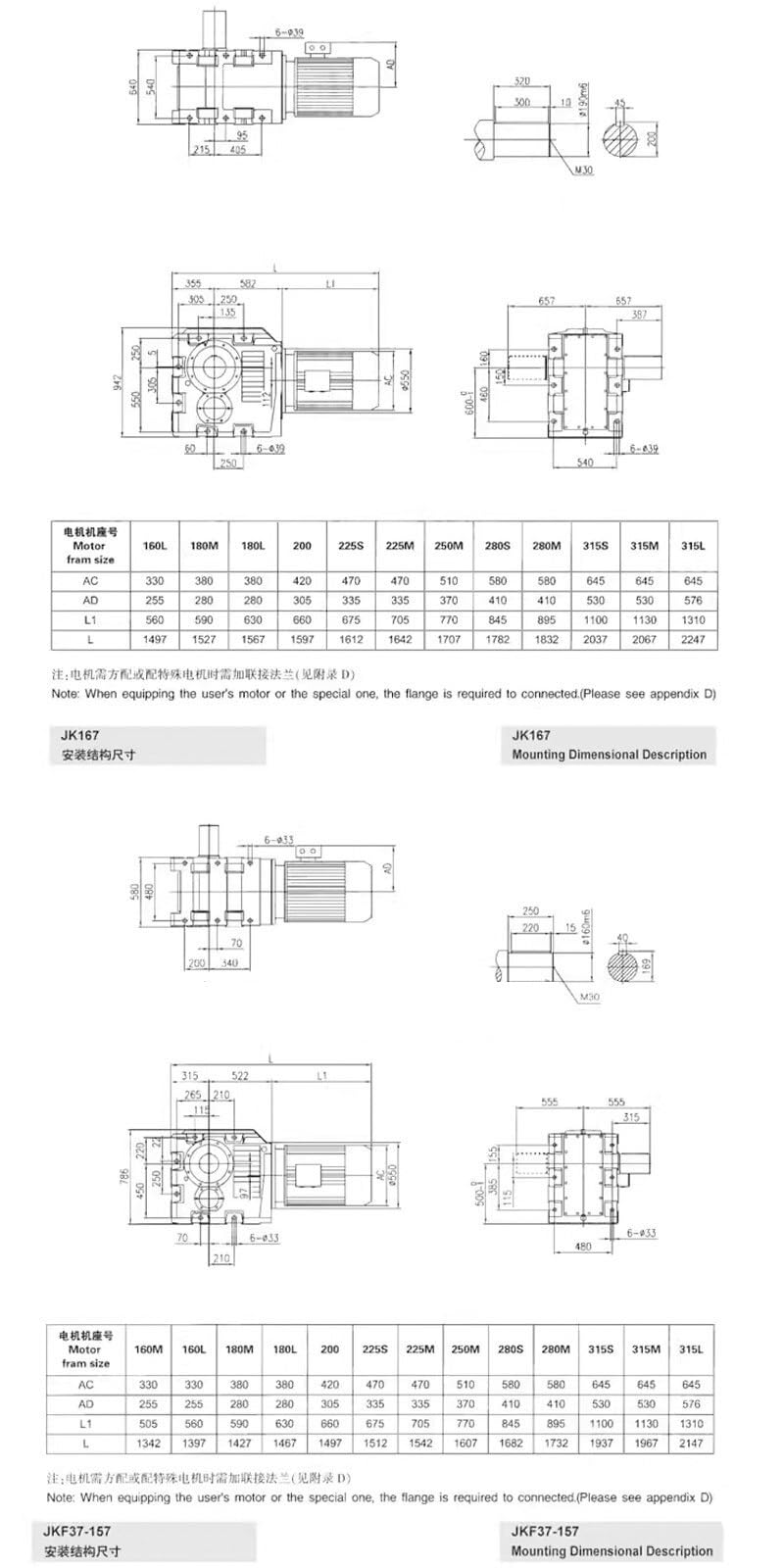 Motor de engranaje helicoidal cónico de velocidad K67-2.2KW, reductor de engranaje integrado de superficie de diente endurecido