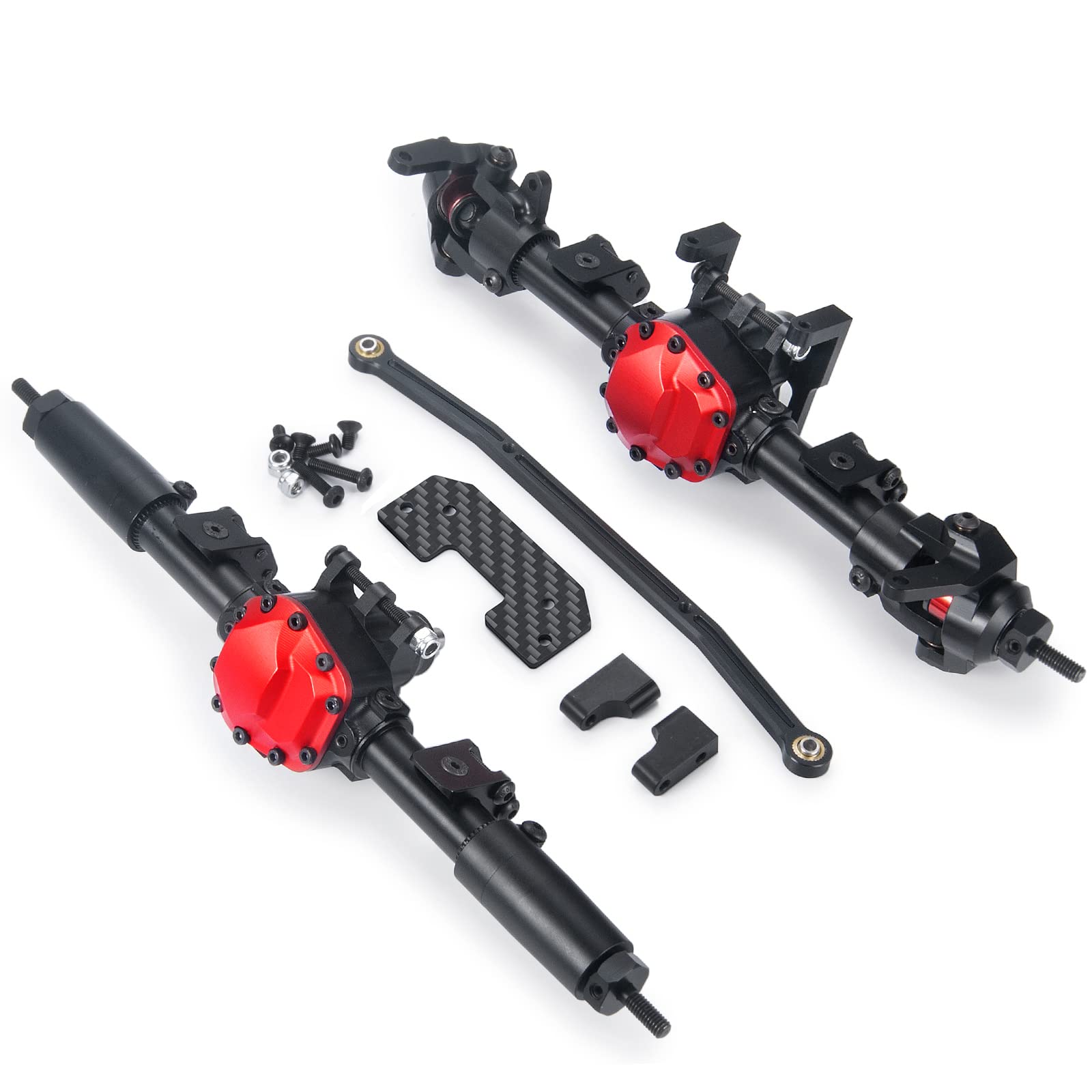 Photo 1 of Zolikar Aluminum Alloy Front & Rear Complete Axle Set Upgrade Parts for 1/10 Axial SCX10 II AX90046 90047 90027 90028 RC Crawler Car