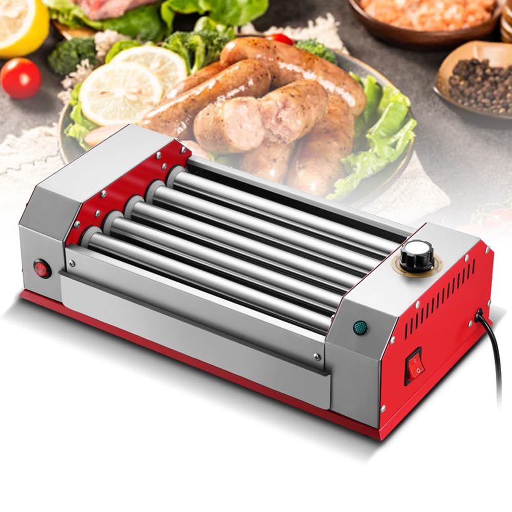 Electric Hot Dog Roller Machine, Multi-Function Hot Dog Grill Cooker for Snack Bars, Parties, Home - Temperature Control, Easy To Use