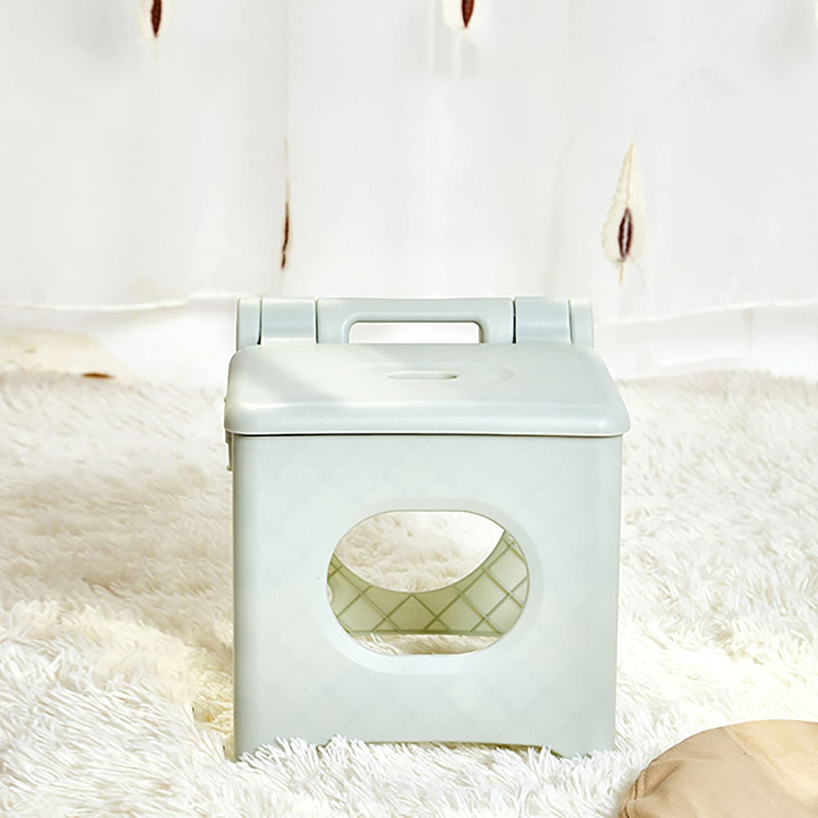 Escabeau pliable pour salle de bain et cuisine gain de place blanc