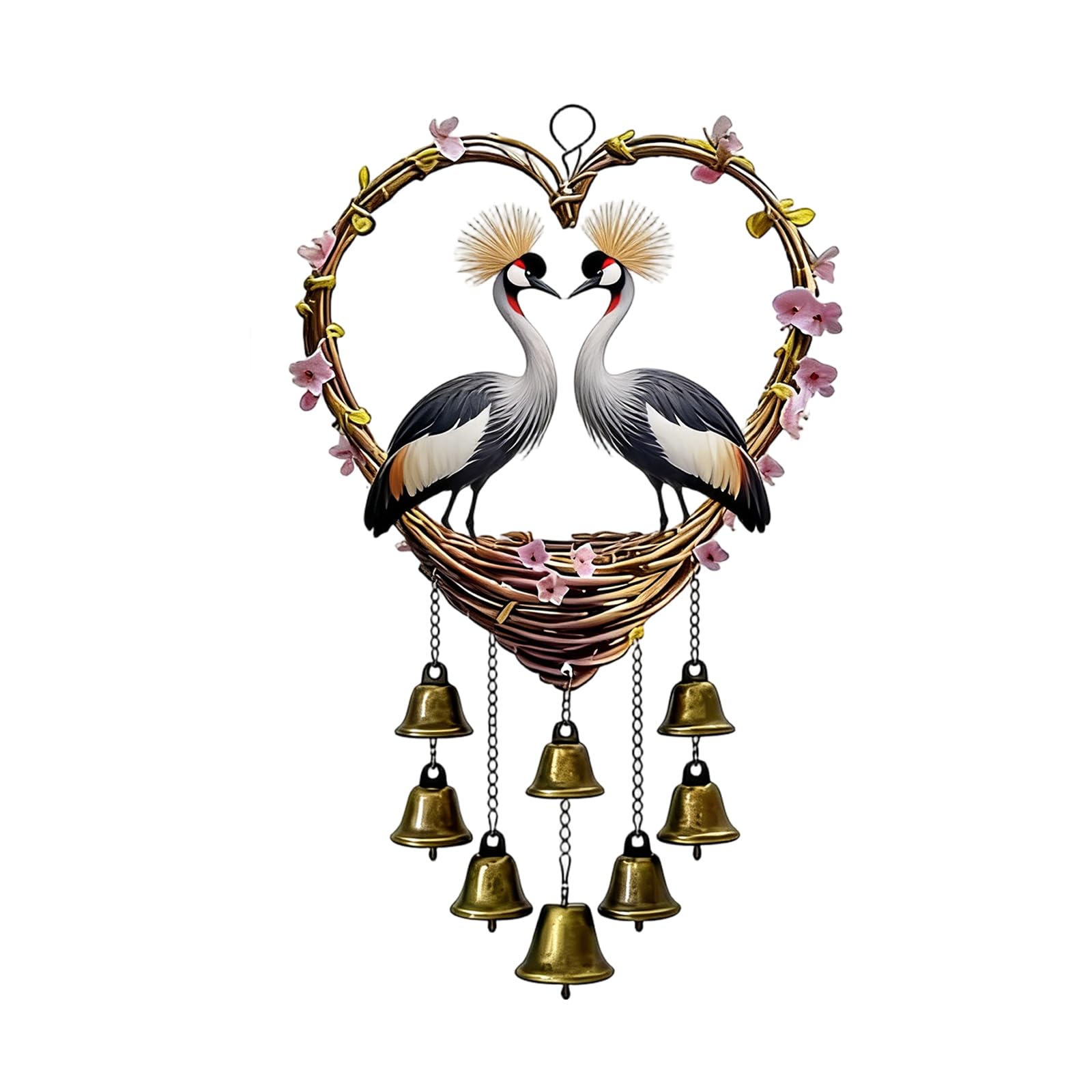 Mekalero 2D Acrylic Heart Aeolian Bells Hanging Decorations for Wedding Party Centerpieces Home Decoration Indoor and Outdoor Party Decoration Wind Toll