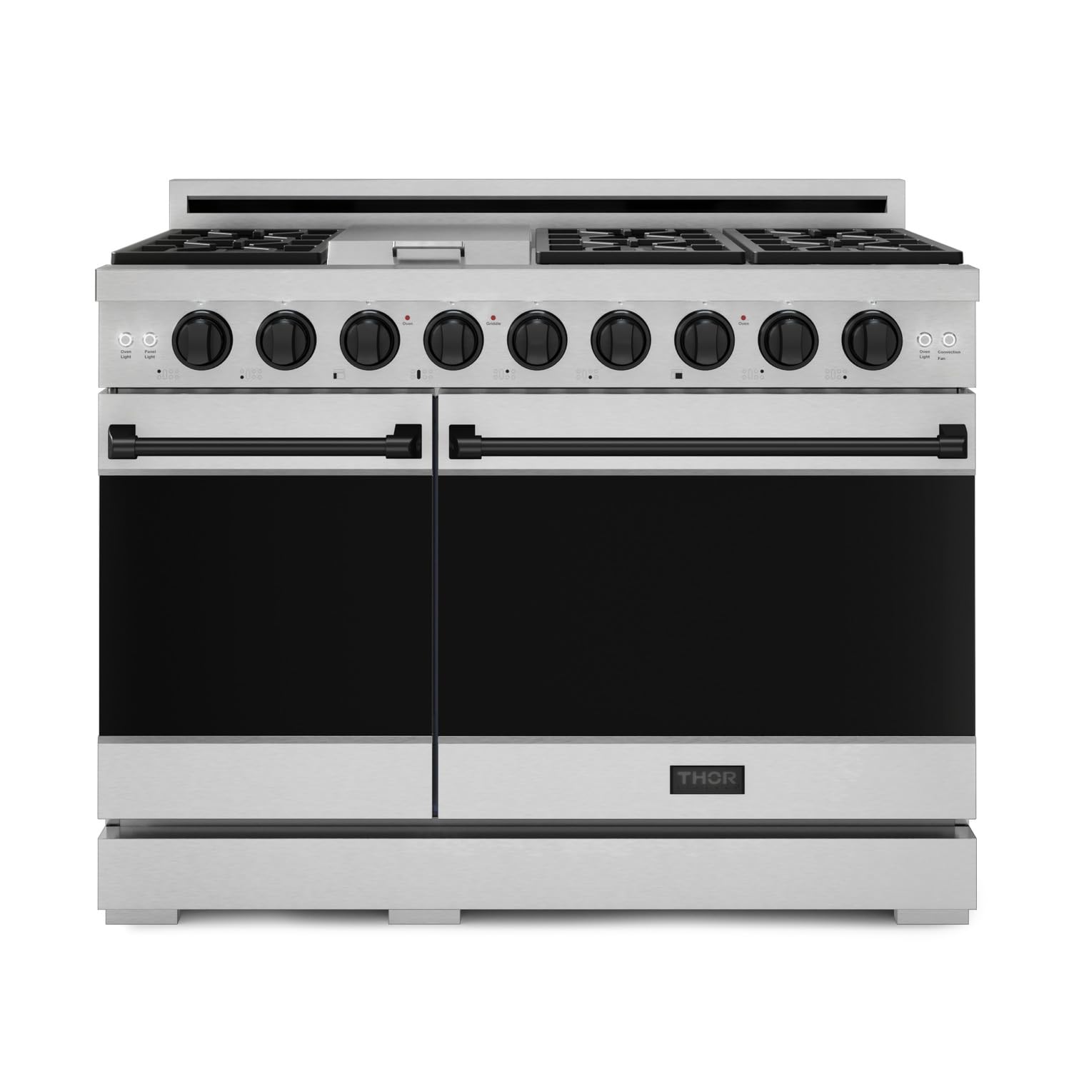 Gordon Ramsay by THOR Kitchen 48 Inch Professional Liquid Propane Range with Tilt Panel Touch Control in Stainless Steel/Black