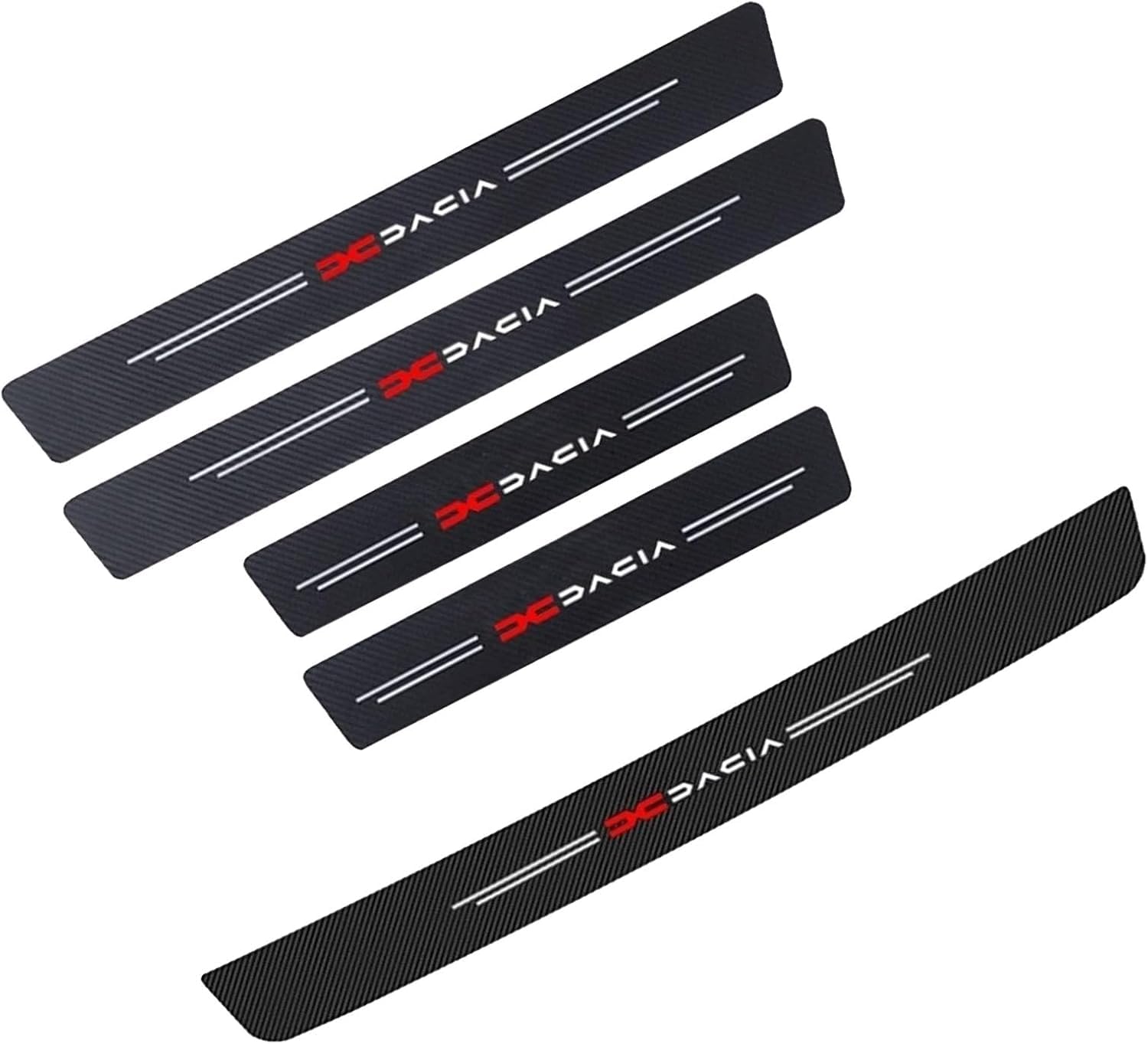 YSDCIKM 4 Pcs Car Door Sill Protector Strips for Dacia Bigster 2025 - SUV, Waterproof Carbon Fiber Sticker Protective and Kick Scuff Plate Accessories