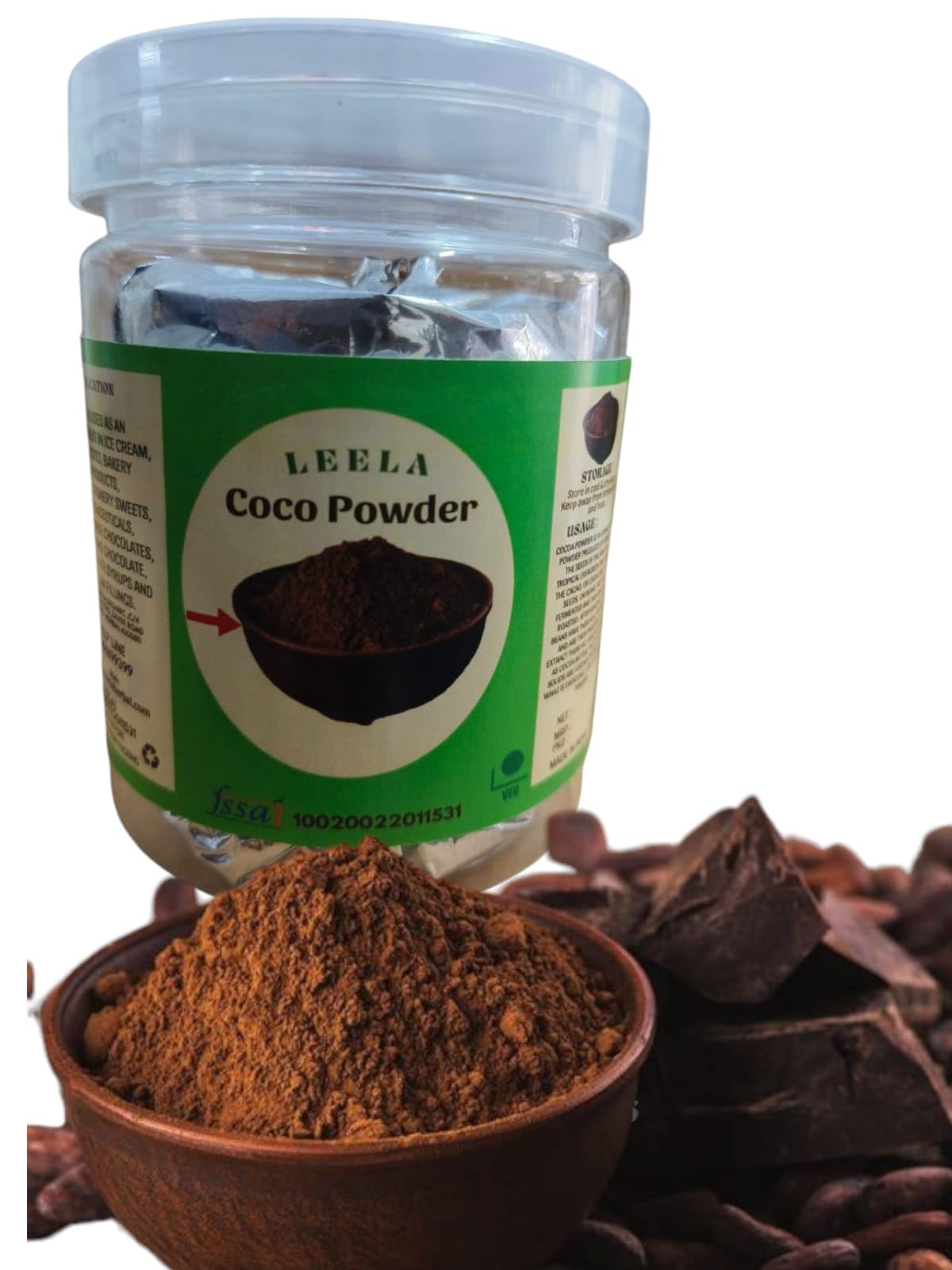 Cacao Powder -100% Natural, Raw & Organic, 200g -Unsweetened & Non Alkalised without Artificial Flavours/Colors or Preservatives,Dark Cocoa Powder for Cake and Chocolate Making