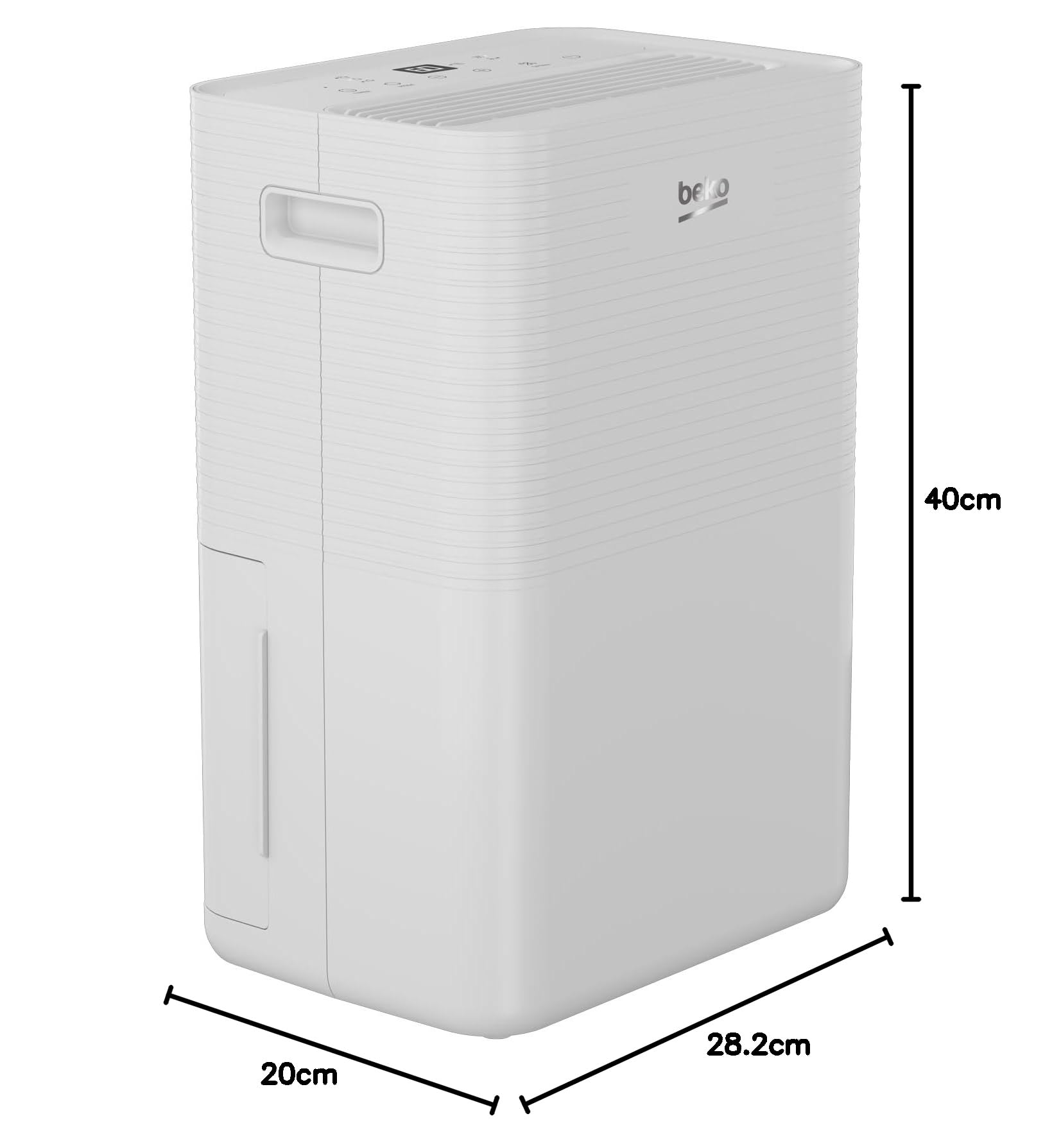 BEKO Déshumidificateur BDPO 010, 10L, R290, silencieux, minuterie 12h, panneau de commande tactile, dimensions minimales