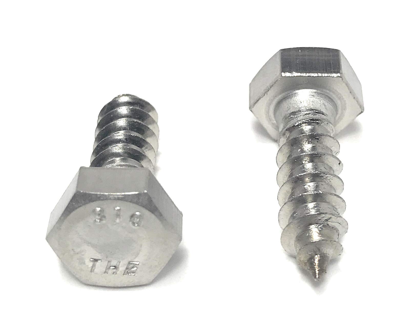5/16 x 1 316 Stainless Steel Hex Head Lag Bolts Lag Screws Marine Grade (10 Pieces)