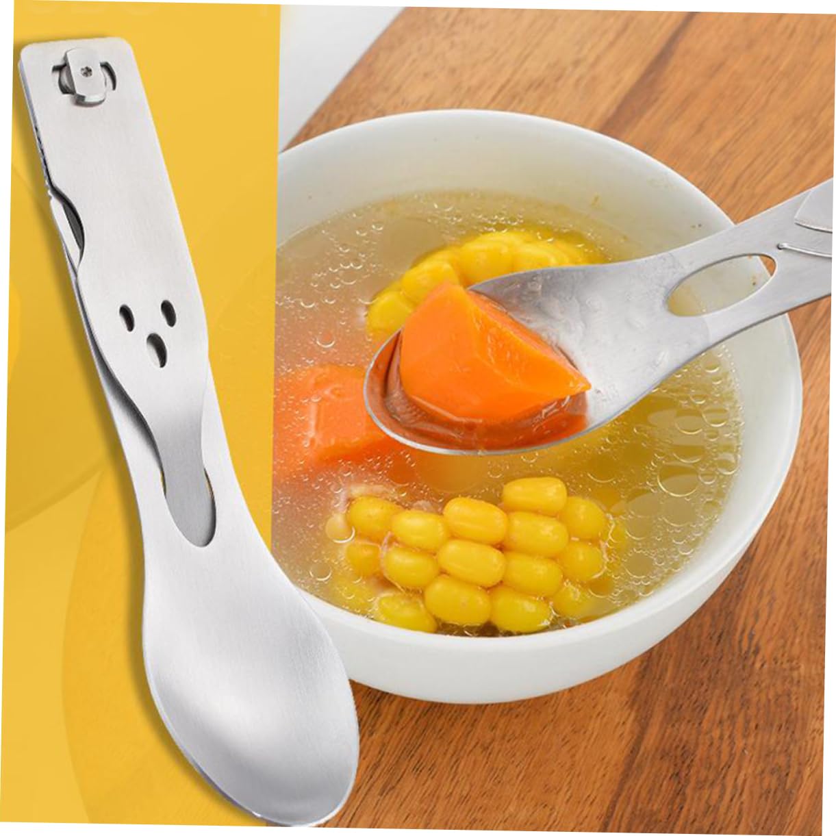 Toddmomy Juego de Cubiertos para Camping Reutilizables para Cocinar al Aire Tenedor Y Cuchara para Picnic Y Hogar.