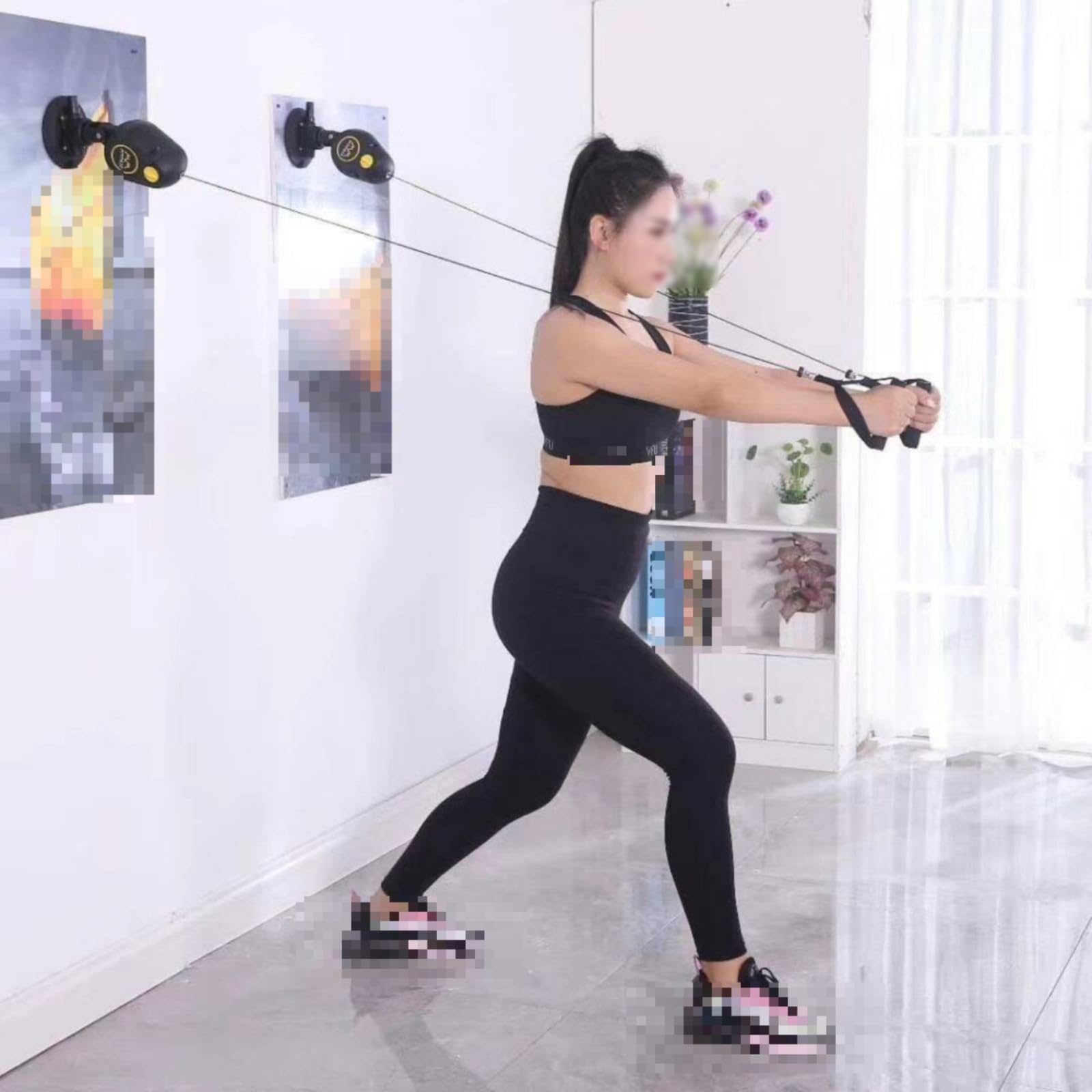 predolo Dispositivo de Entrenamiento de Golf Cuerda de Potenciación Bandas de Resistencia Ventosa Base Antideslizante Compacto para Trabajo Completo del Cuerpo Coordinación Precalentamiento Hogar