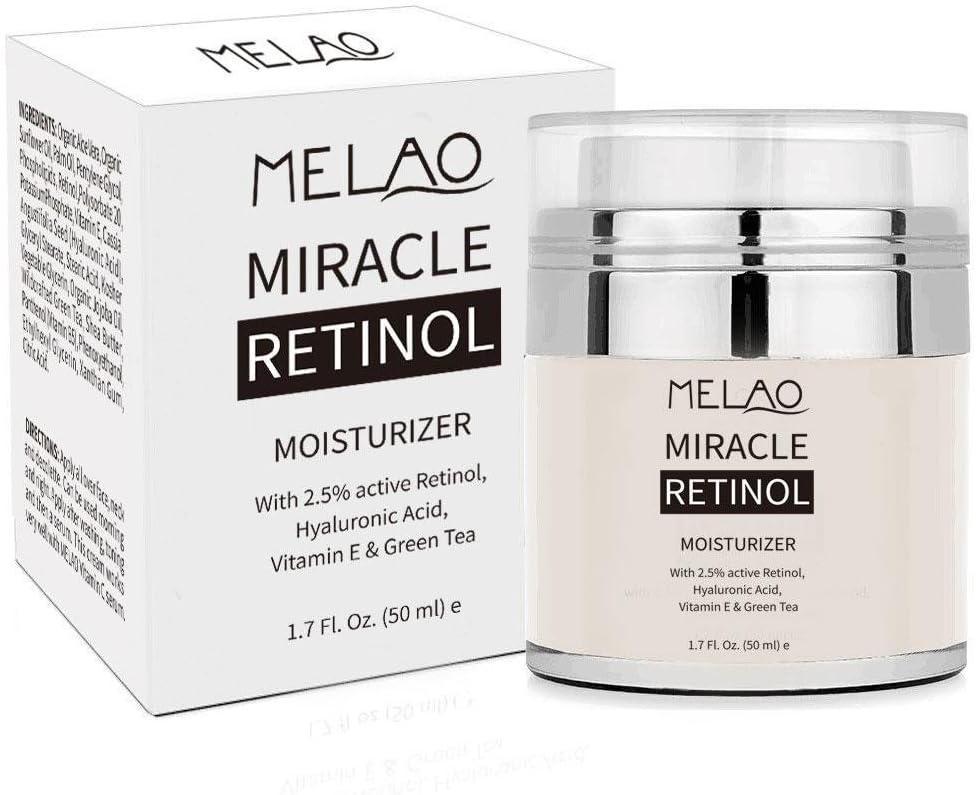 Retinol Moisturizer Cream, niceEshop(TM) Majestic Pure Retinol Cream for Face and Eye, Anti Aging Formula Reduces Wrinkles and Fine Lines, with 2.5% Active Retinol, Hyaluronic Acid, Vitamin A, C, E
