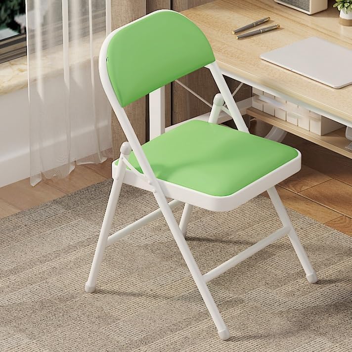 Folding Chair for Indoor Outdoor Events - Portable Leather Seat with Comfortable Backrest - Multifunctional Foldable Dining Chair for Easy Storage and Use