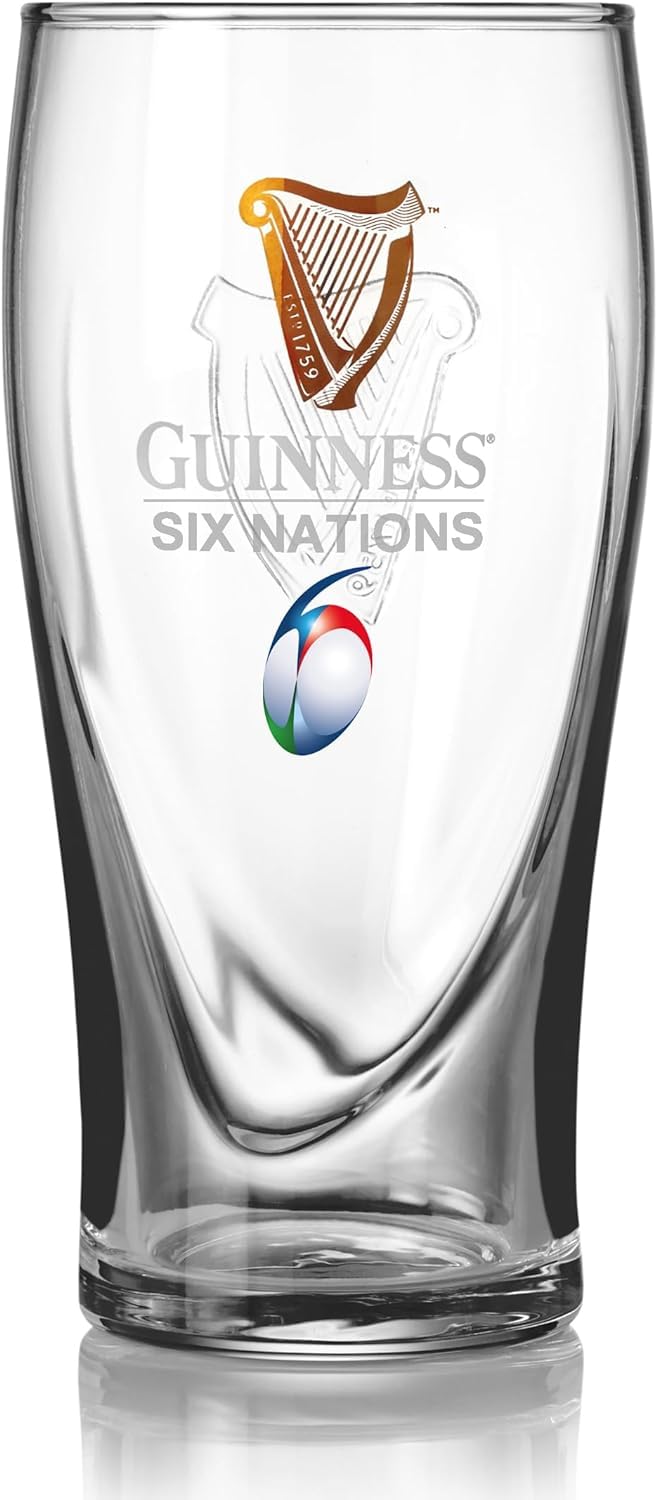 Guinness Official Six Nations Gravity Beer Pint Glass, Classic Memorabilia (540 ml)