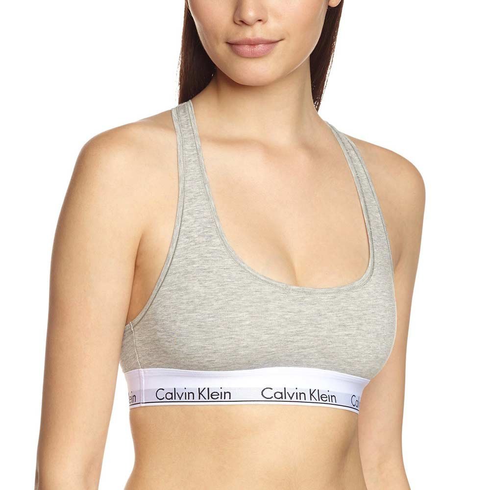 Calvin KleinWomen Bralette Stretch, Grey (Grey Heather), M