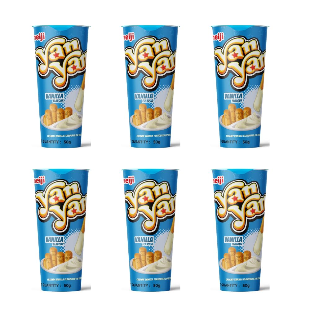 meiji Yan Yan Biscuits (Pack Of 6, Vanilla),50 Gram