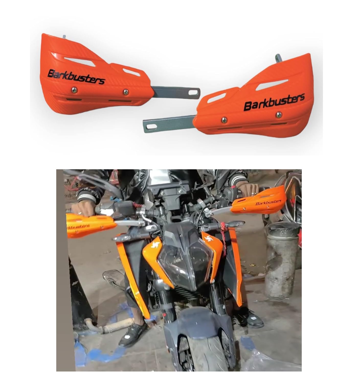 R.J.VON - Bike Hand Guard Protect Plastic+Aluminum Orange for KTM Duke RC 125,200,250,390cc