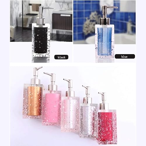 Miniatura 5 de AVEO Bomba de jabón, botella cuadrada de resina de vidrio, botella de loción recargable con espuma para manos, dispensador de jabón para baño,