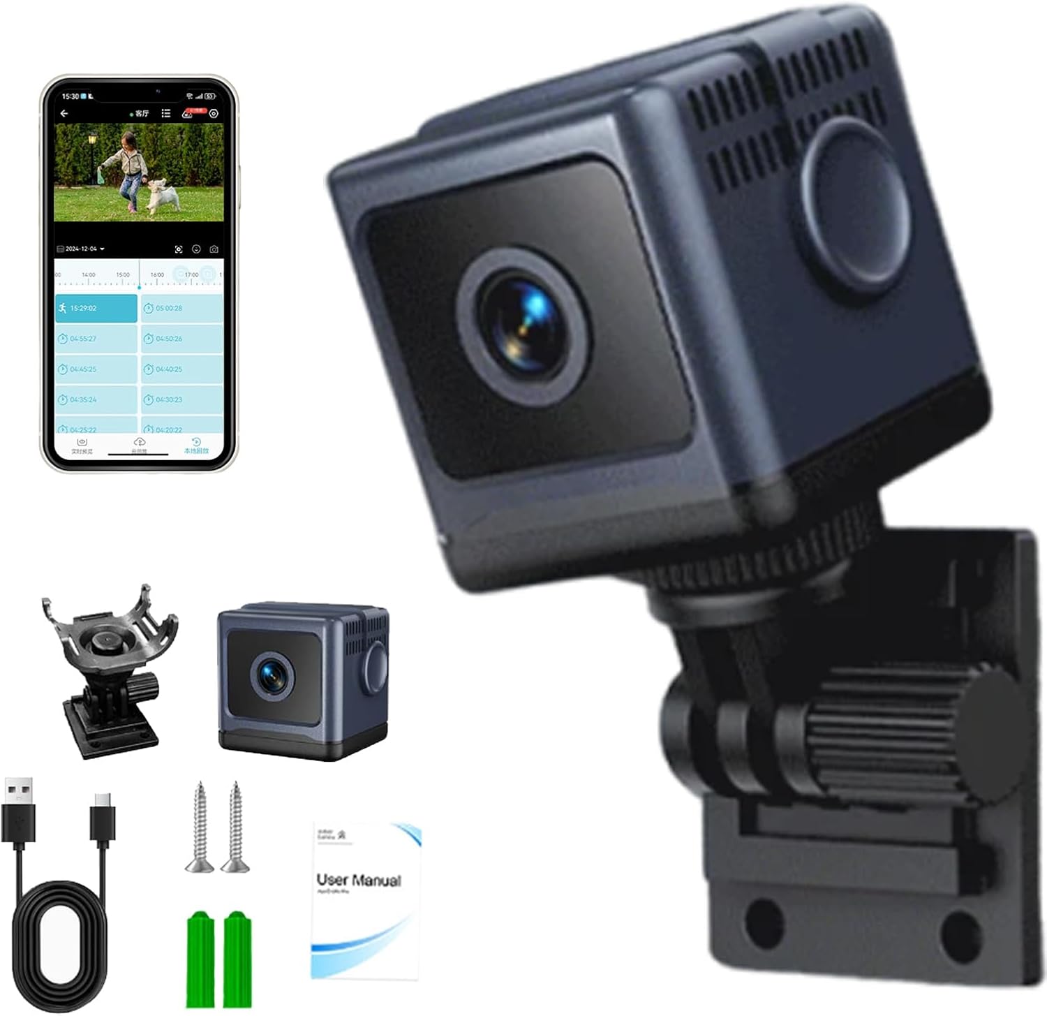 W03 Smart WiFi Security Camera, Wireless Mini Hidden Security Camera