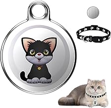 NAVESO Mini Tracker Cat Dog Cat Tracker Without Subscription, Cat Tracker Small with Collar, Pet Tracker for Cats, Dogs, Key Buckle, Real-time Location Tracking, IP65 Waterproof, A