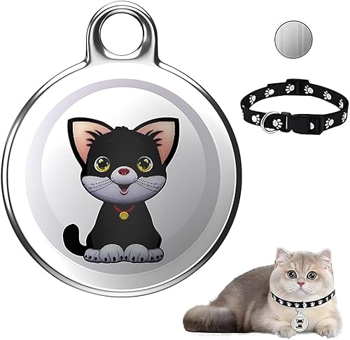 NAVESO Collier GPS pour Chat Chien, Mini Traceur GPS pour Chat Chien, Collier GPS Chat Sans Abonnement, Traceur pour Animaux, Étanchéité IP65, Localisation en Temps Réel, A