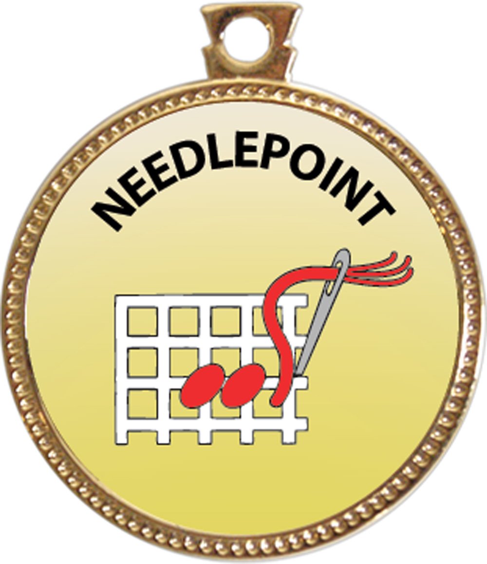 Needlepoint Award, 1 inch Dia Gold Medal 'Creative Arts and Hobbies Collection' by Keepsake Awards