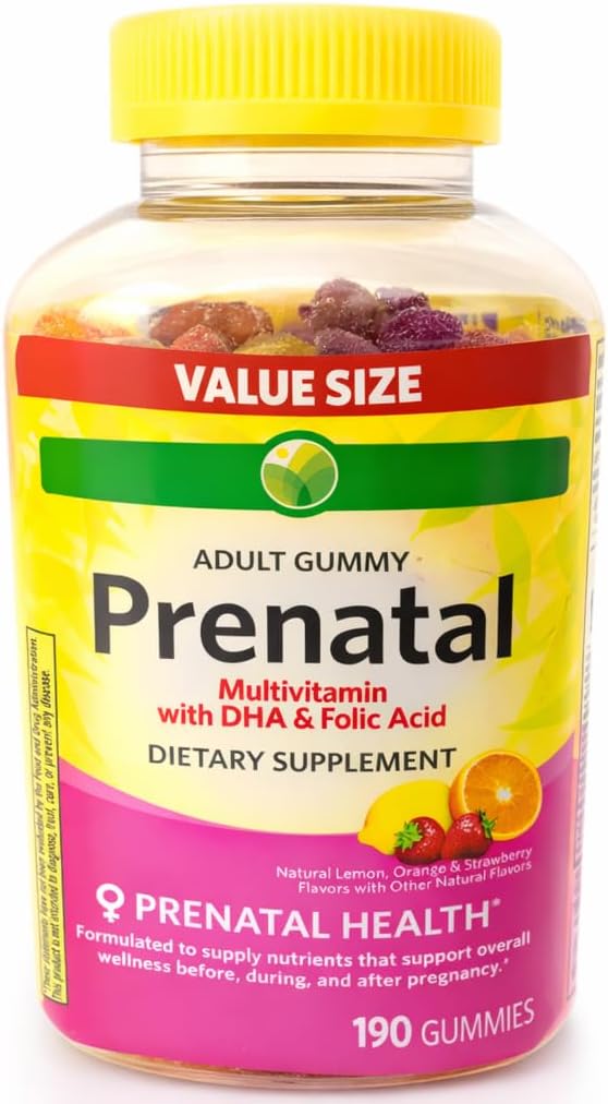 KP+ Prenatal Multivitamin Adult Gummy with DHA & Folic Acid | Prenatal Health | Supports Wellness Before, During & After Pregnancy | 190 Gummies