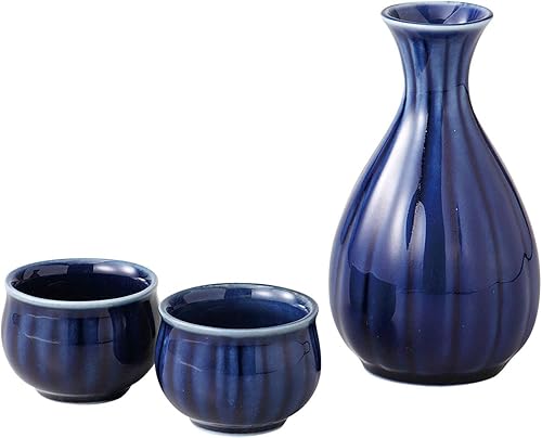 Vista 32 de JapanBargain 4678, Juego de sake de porcelana auténtica japonesa Saki Set decantador de sake y tazas de saki, fabricado en Japón (Brown Beauty)