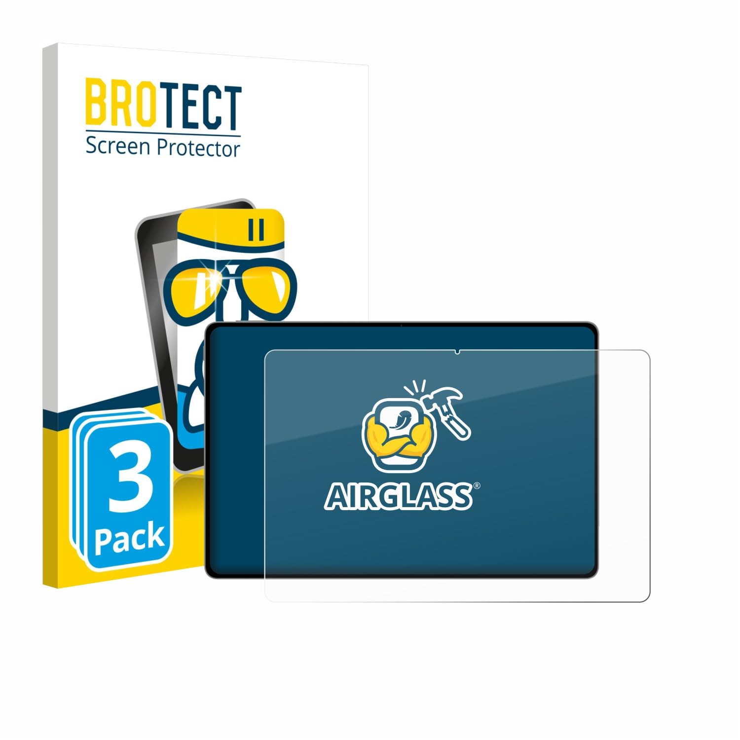 BROTECT 3 Stück Schutzglas für Honor Magicpad 4 12.3" | Transparenter Displayschutz Made in Germany, Schutzfolie Panzer Folie Glas 9H Anti-Fingerprint Einfache Montage Clear