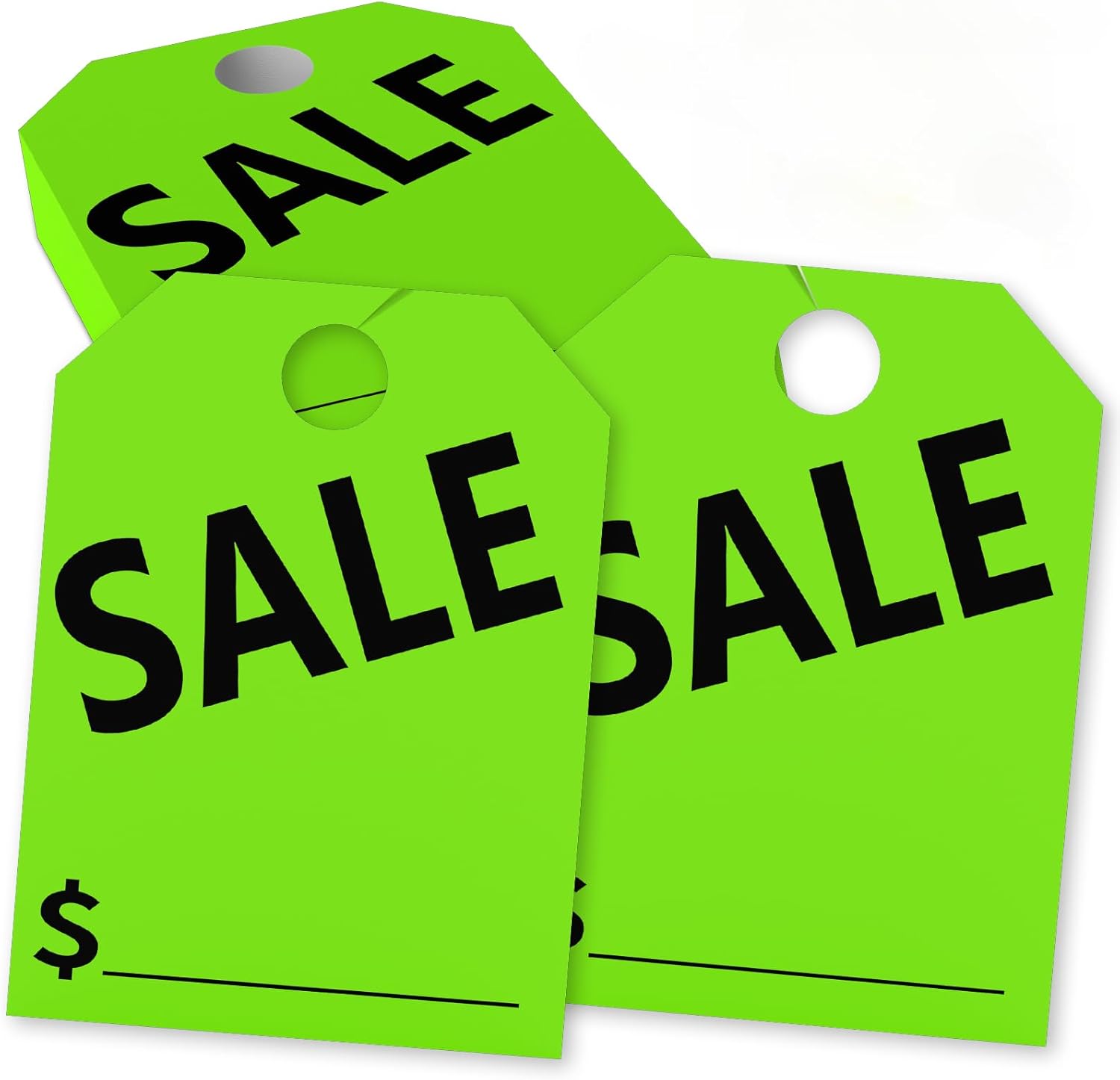 120 Pack Sale Tags, Green Double-Sided Hanging Car Mirror Tags, 8.3 x 11.2 Inches for Sale Sign Car, with Hook Design for Auto Dealership Supplies & Vehicle Lots