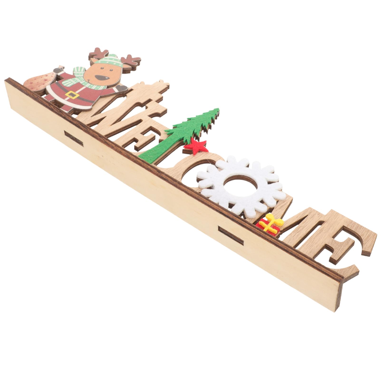 Gatuida 5piezas Decoración Navideña De Madera Para Mesa Letrero De Para y Adornos De Navidad Para