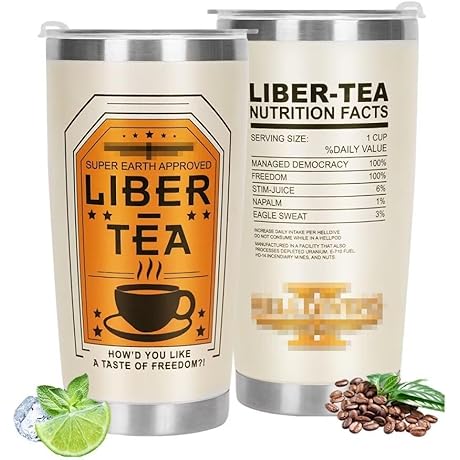 Helldivers 2 Coffee Mug: Cessfle Liberty Tea Tumbler with Lid