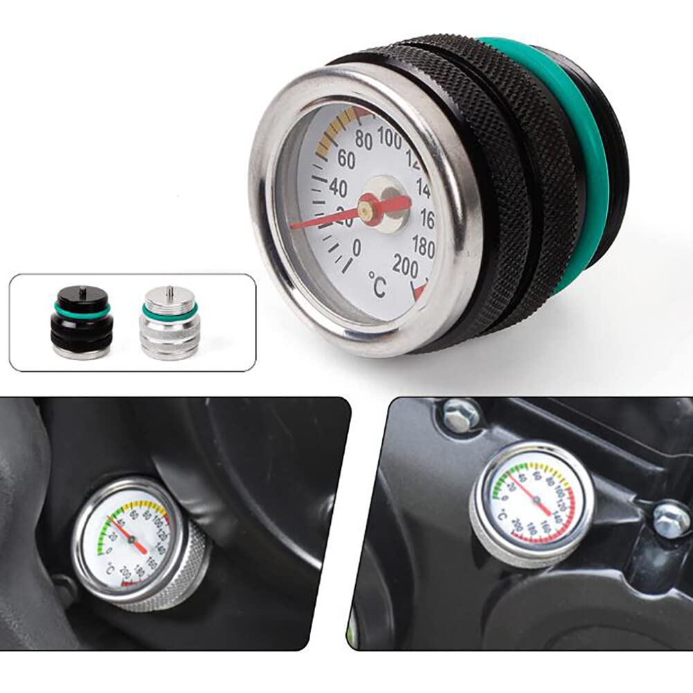 Indicateur de Température D'Huile Huile Temp Indicateur de Jauge de Température de Moteur de Moto Alliage éTanche M30 × 15 Universel Compatible avecKawasaki 650 1987-1998 Argent