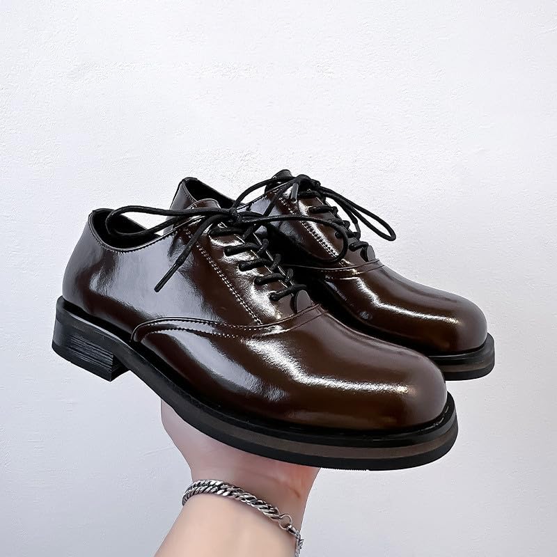 Santimon Men’s Oxford Shoes Formal Dress Round Toe Lace Up Business Office Wedding Derby Suit Shoe2