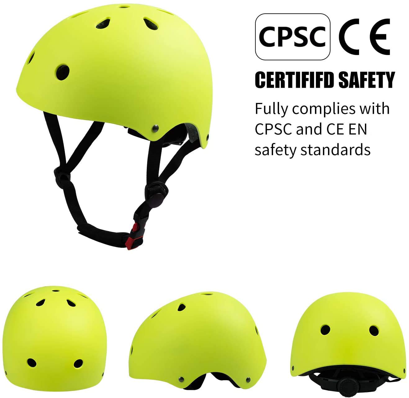 Casque Enfant Sets de Protection AVCE Genouillères Coudières Protège-Poignets Réglables Kit pour Rollers Skate Trottinette Skateboard(3-12 Ans)