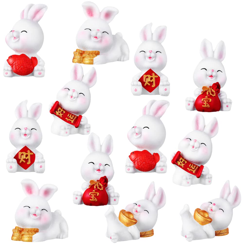 Amazon.co.jp: Kisangel 12個 ミニチュア うさぎ フィギュア 中国人