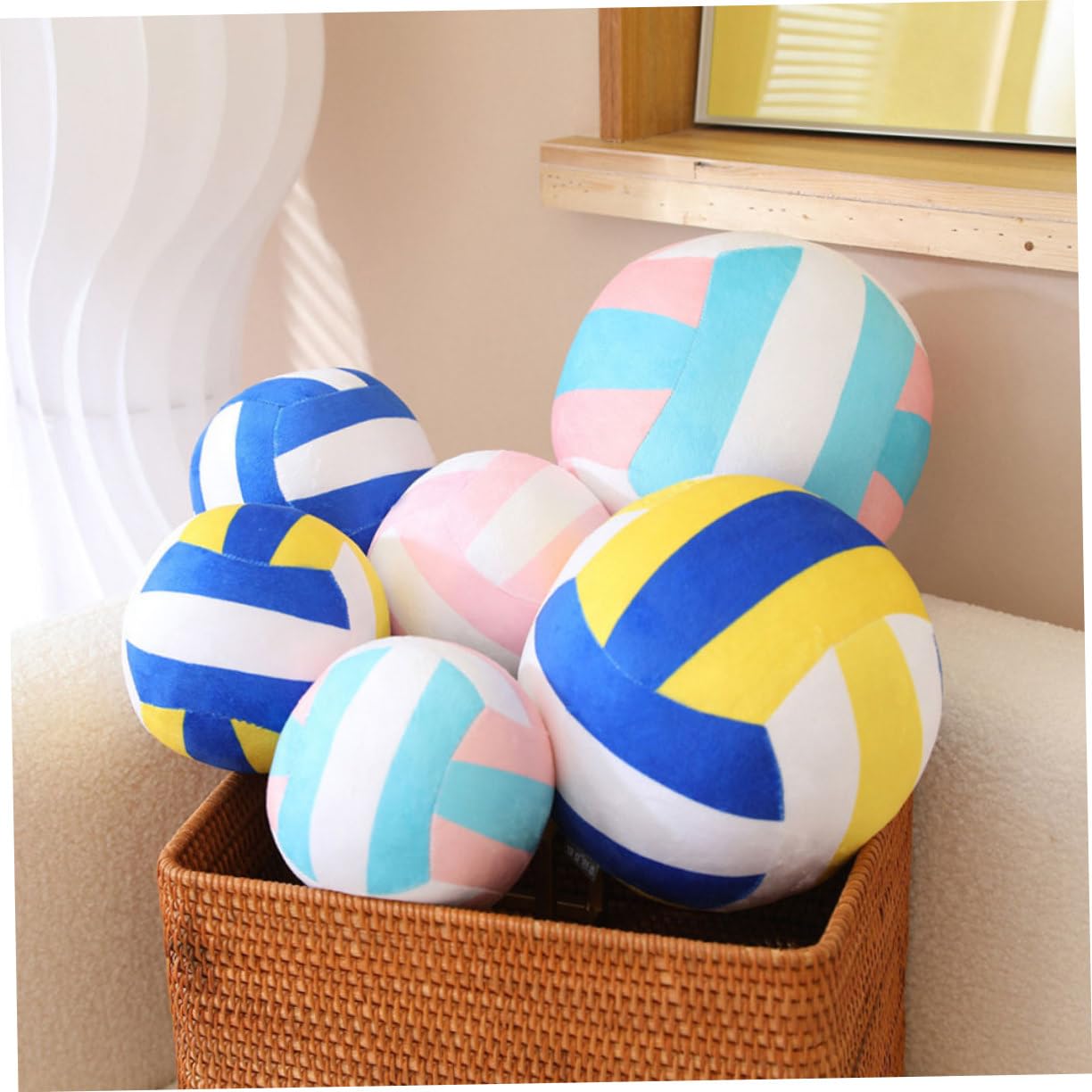 SUPVOX 2 Piezas Pelota Volleyball Peluche DecoracióN Deportiva para Dormitorio Niñas Y Regalo para Amantes del Voleibol Y Playa